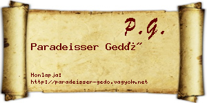 Paradeisser Gedő névjegykártya